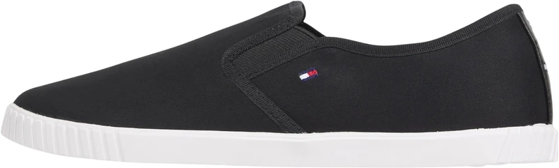 Tommy Hilfiger Women’s Canvas Slip-On Trainers, Blue (Space Blue), 3.5