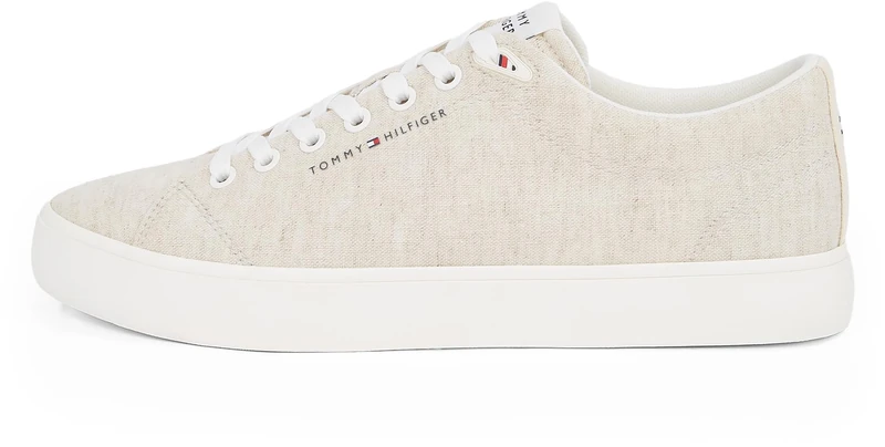 Tommy Hilfiger Men’s Core Chambray Low Top Vulcanised Trainers, White (Ecru), 8