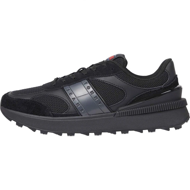 Tommy Jeans Men's TJM Technical Runner Ess Em0Em01537 Low Top, Black (Black), 10.5 UK