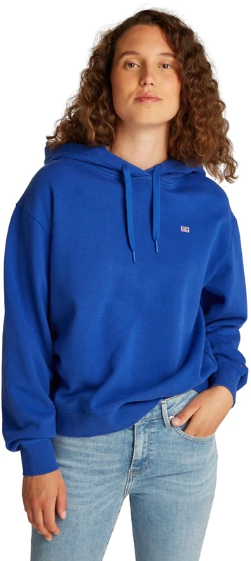 Tommy Hilfiger Women’s Contrast Flag Regular Fit Hoodie, Blue (Noble Blue), 3XL