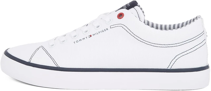 Tommy Hilfiger Men’s Core Ithaca Low Top Vulcanised Trainers, White (White), 6.5