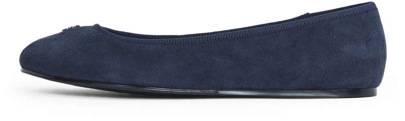 Tommy Hilfiger Women's Hardware Suede Ballet Pumps, Blue (Space Blue), 5