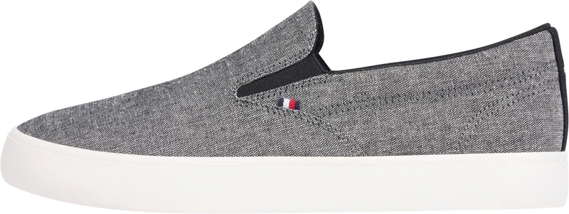 Tommy Hilfiger Men’s Slip-On Vulcanised Trainers, Black (Black), 9