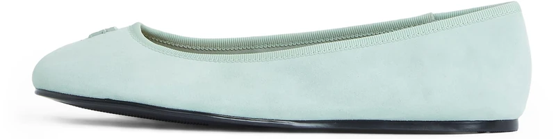 Tommy Hilfiger Women's Hardware Suede Ballet Pumps, Turquoise (Flora), 6