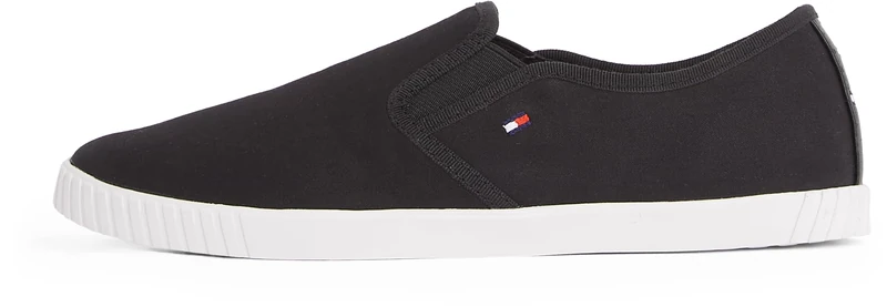 Tommy Hilfiger Women’s Canvas Slip-On Trainers, Black (Black), 4