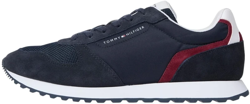 Tommy Hilfiger Men’s New EVA Summer Nylon Pop Suede Runner Trainers, Blue (Desert Sky), 9