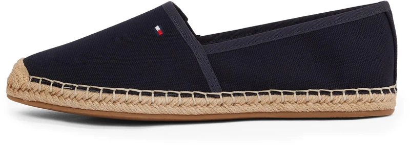 Tommy Hilfiger Women’s Flag Canvas Espadrilles with Logo, Blue (Space Blue), 6.5