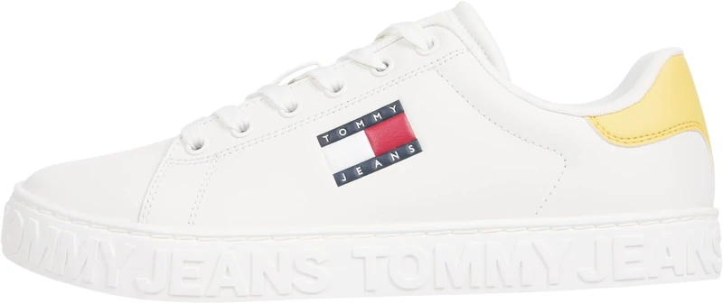 Tommy Jeans Womens (New) Tjw Logo Sneaker Ess En0en02703 Low Top, Yellow Yellow Dahlia, 7 UK