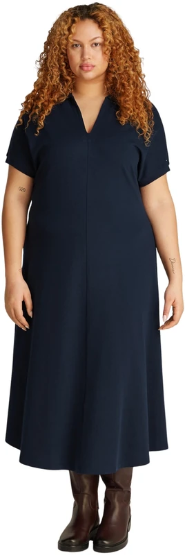 Tommy Hilfiger Women’s Lyocell Midi Polo Dress, Blue (Dark Night Navy), 24
