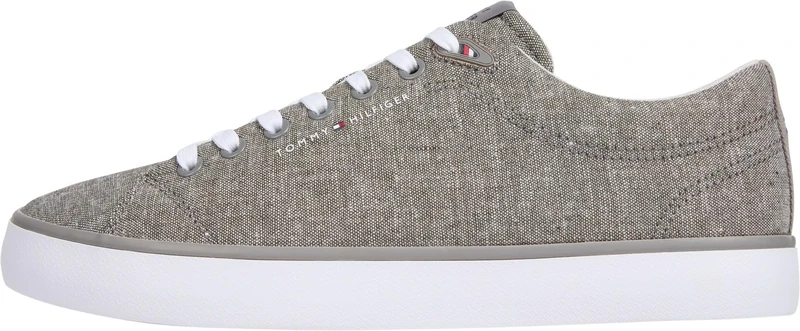 Tommy Hilfiger Men’s Core Chambray Low Top Vulcanised Trainers, Multicolor (Pewter Grey), 6.5