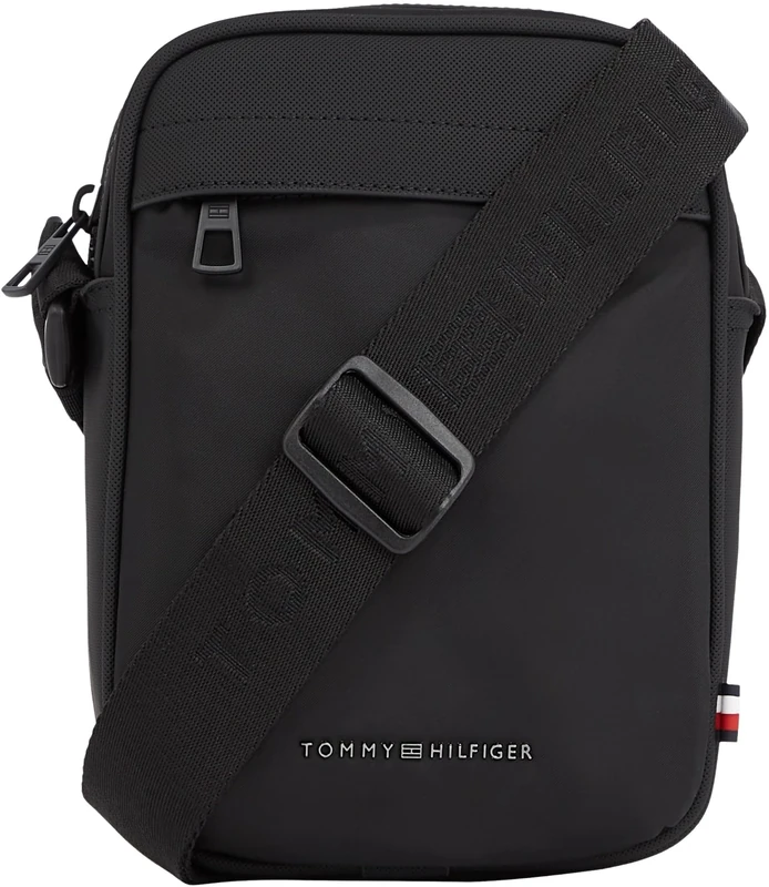 Tommy Hilfiger Men's Repreve Mini Reporter Crossbody Bag - Black