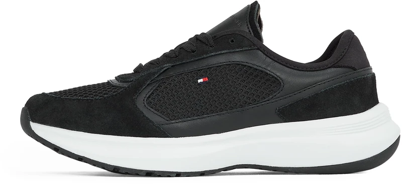 Tommy Hilfiger Women’s Sporty Low Top Runner Trainers, Black (Black), 6.5