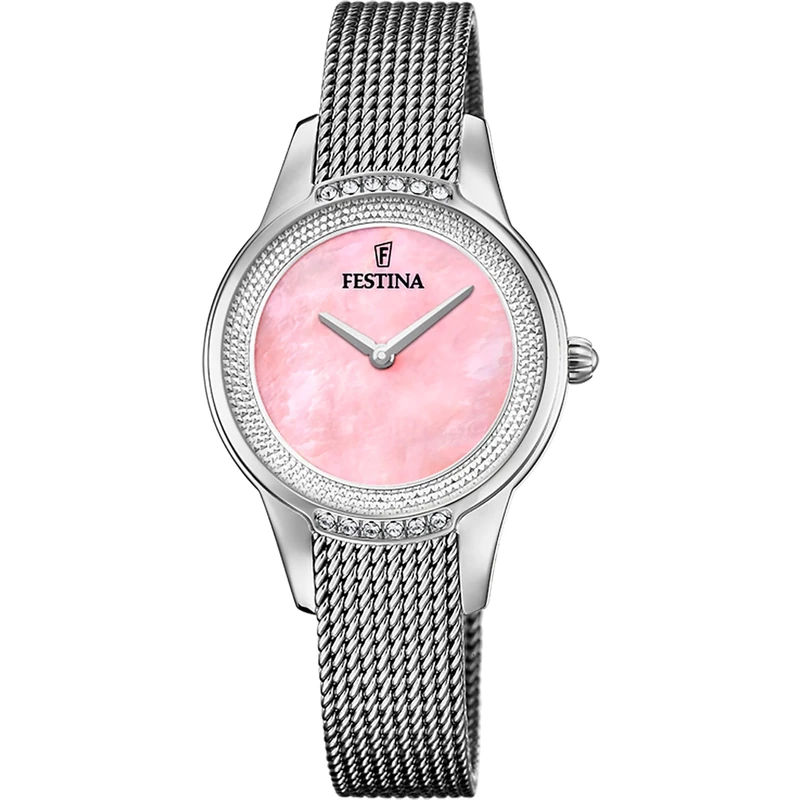 Festina Ladies Steel Watch with Zirconia Sets and Mesh Bracelet F20494/5