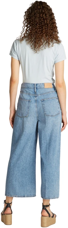 Tommy Hilfiger Women's Wide Leg Sia High Waist Cropped Jeans, Blue (Sia), 29W
