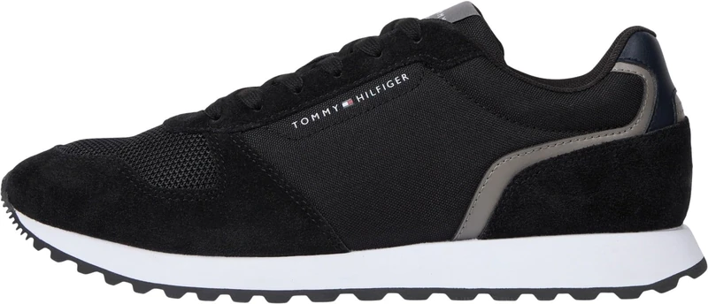 Tommy Hilfiger Men’s Sporty New EVA Mix Runner Trainers, Black (Black), 6.5 - Image 1