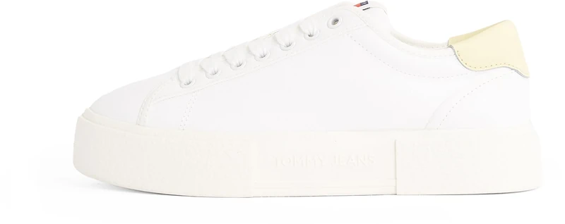 Tommy Jeans Womens Tjw Flatform Canvas Sneaker En0en02792 Low Top, White Ecru, 3.5 UK