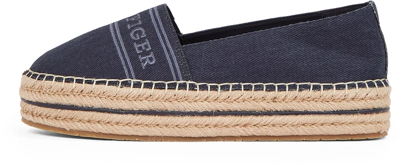 Tommy Hilfiger Women's Denim Platform Espadrilles, Blue (Space Blue), 6.5