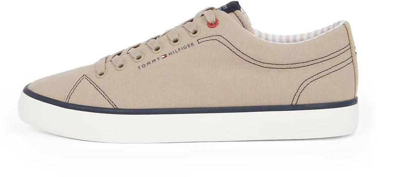 Tommy Hilfiger Men’s Core Ithaca Low Top Vulcanised Trainers, Beige (Beige), 6.5