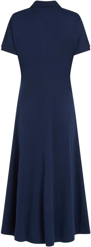 Tommy Hilfiger Women’s Lyocell Midi Polo Dress, Blue (Dark Night Navy), XS