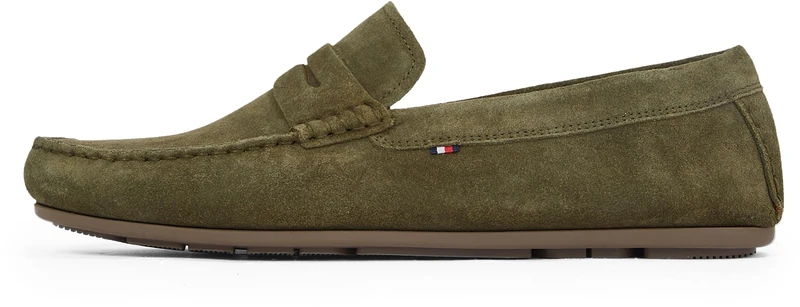 Tommy Hilfiger Men’s Suede Loafers, Green (Army Green), 8