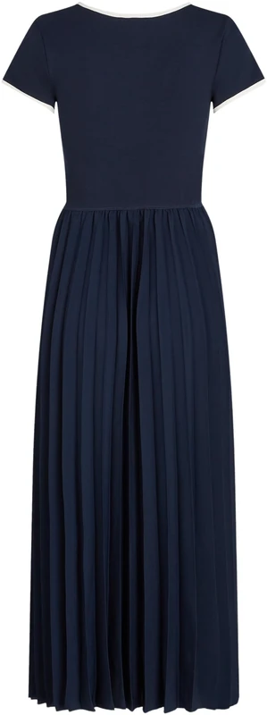 Tommy Hilfiger Women's Contrast Soft V-NK Pleat Dress WW0WW44618, Blue, XXXL