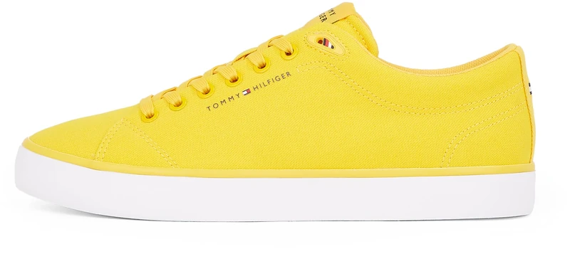 Tommy Hilfiger Men’s Core Canvas Low Top Vulcanised Trainers, Yellow (Primary Yellow), 6.5