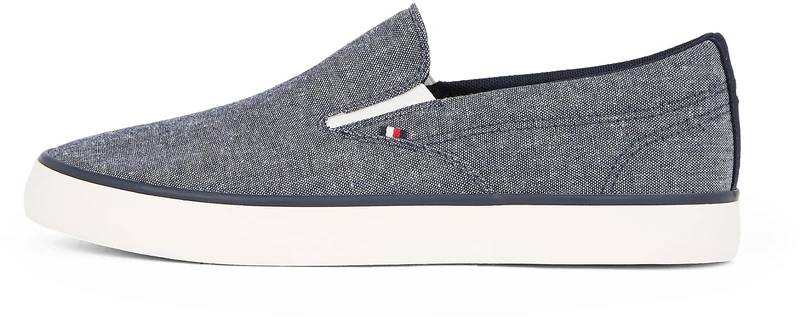 Tommy Hilfiger Men’s Slip-On Vulcanised Trainers, Blue (Desert Sky), 6.5