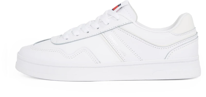 Tommy Jeans Women's Elegant Greenwich Leather Low Profile Trainers, White (White), 6