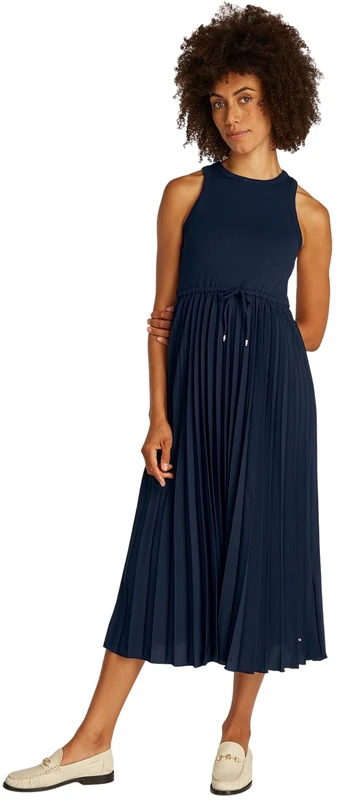 Tommy Hilfiger Women’s Sleeveless Midi Dress, Blue (Dark Night Navy), XXS