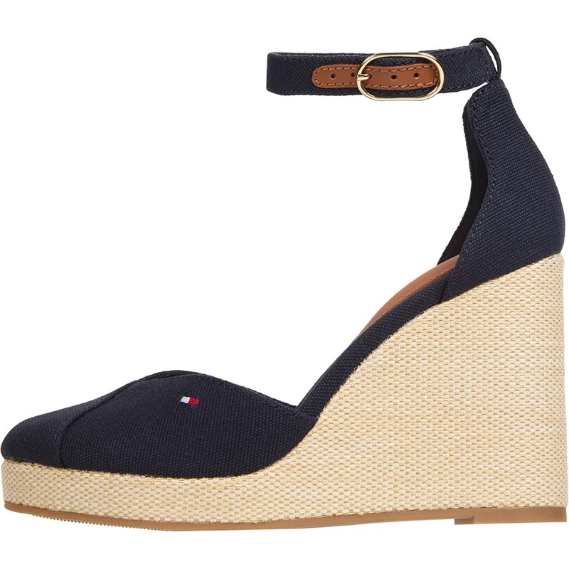 Tommy Hilfiger Women’s Flag Closed Toe Espadrilles with Ankle Strap, Blue (Space Blue), 3.5