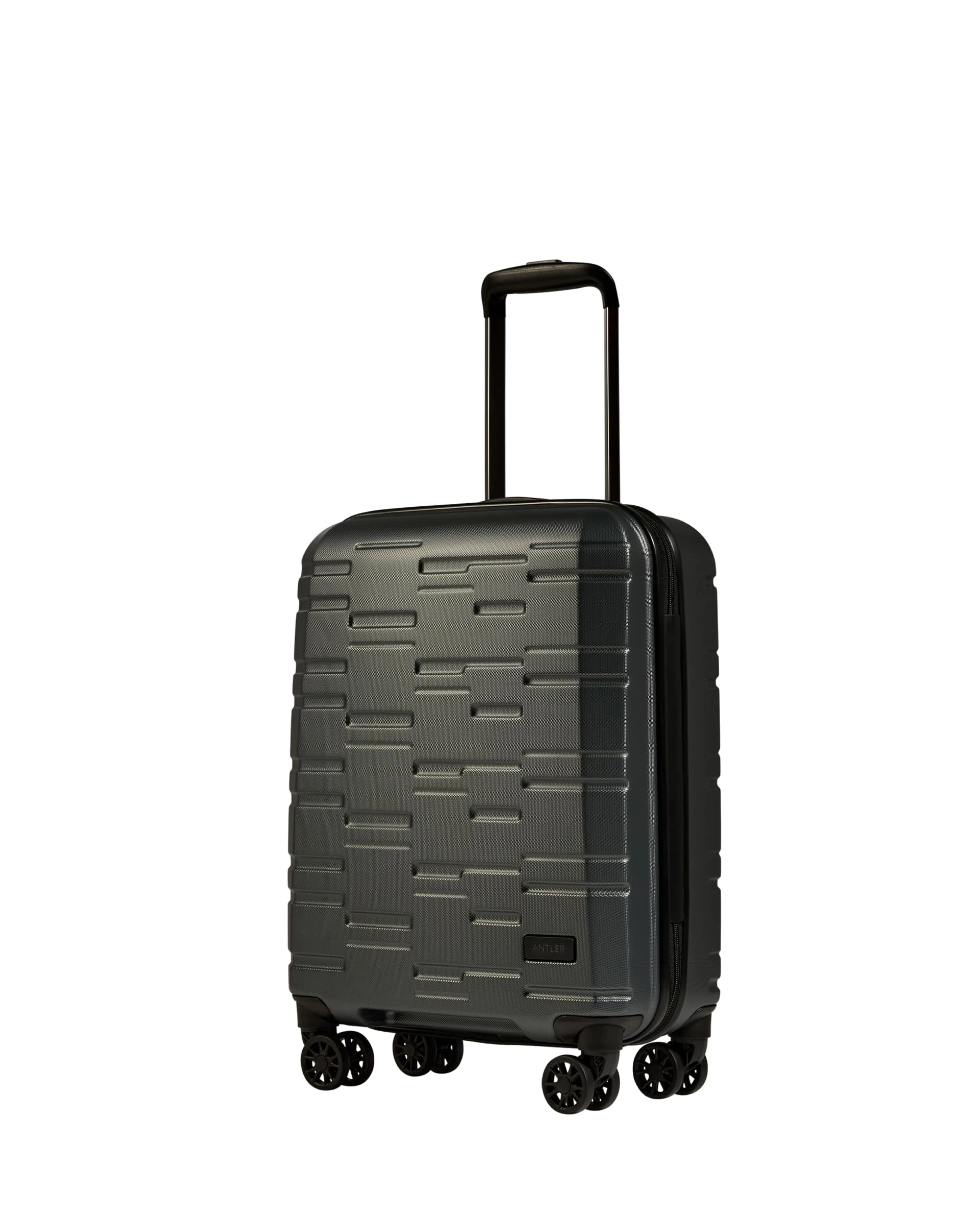 ANTLER Cabin Charcoal Hard Shell Suitcase with 4 Double Spinner Wheels & 360° Rotation - 55 x 40 x 20 cm - Lightweight Suitcase for Travel & Holidays - TSA Approved Locks - Prism Cabin Suitcase