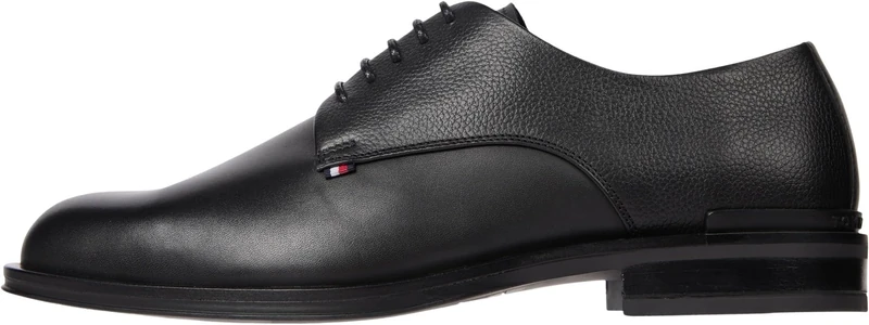 Tommy Hilfiger Men’s Core Leather Derby Shoes, Black (Black), 7