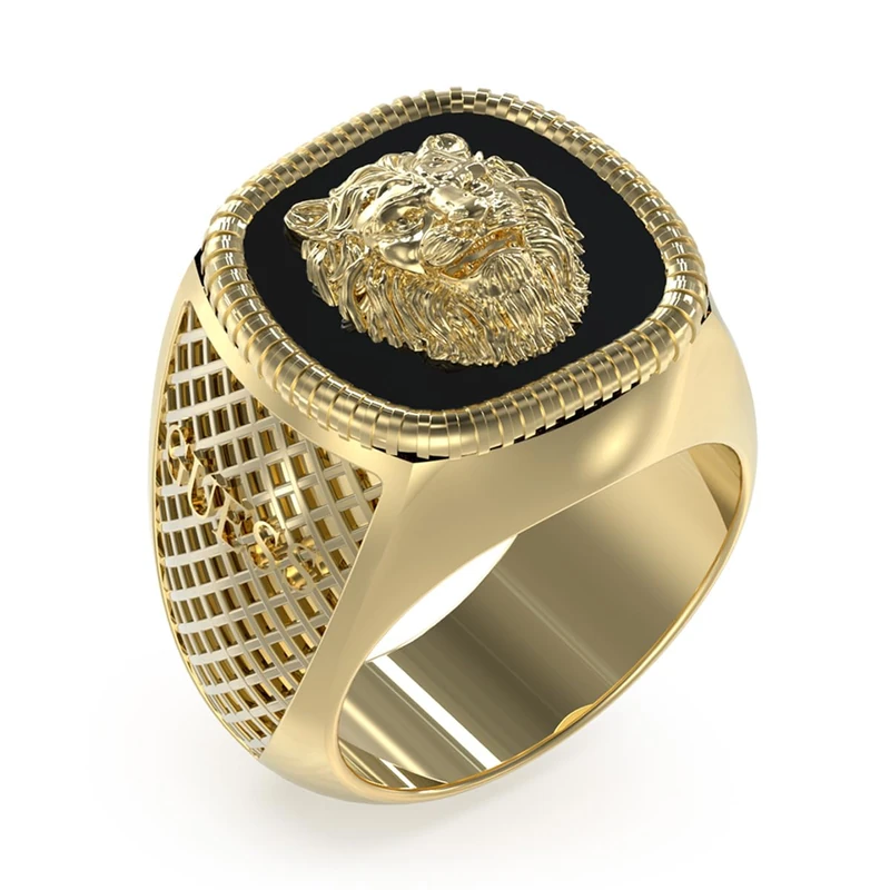 Guess Lion King Collection Men's Ring Lion Symbol and Measure 22 Trends JUMR04003JWYGBK, Hypoallergenic steel