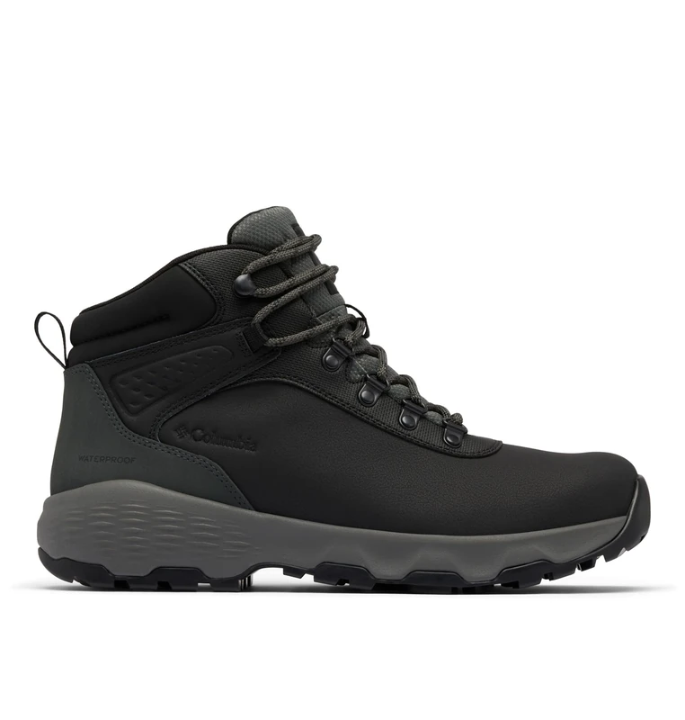 Columbia Men's Newton Wander Leather, Mid Rise Trekking and Hiking Boots, Black/Grill, 9.5 Regular