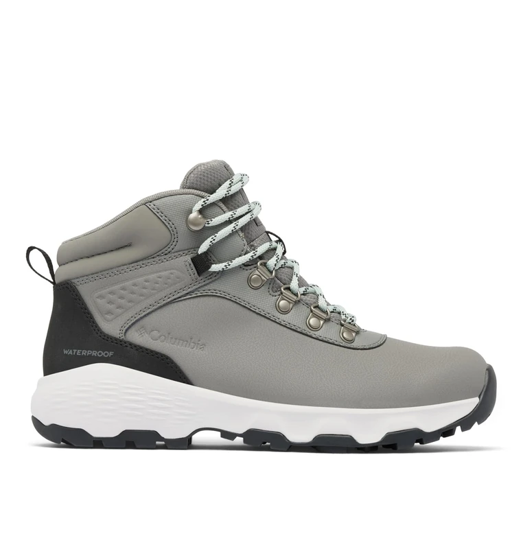 Columbia Women's Newton Wander Leather, Mid Rise Trekking and Hiking Boots, Quarry/Cool Green, 4 Regular