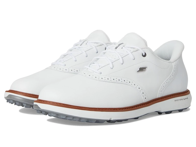 Skechers Men's Prestige Slip-in Arch Fit Golf Shoe Sneaker, White Spikeless, 7 UK