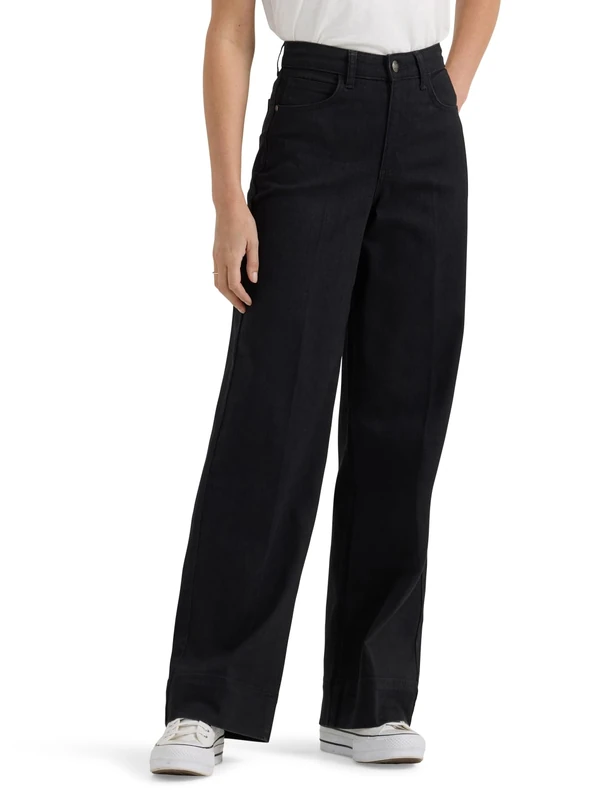 Lee Women's Legendary High Rise Trouser Jean, Black, 6 US