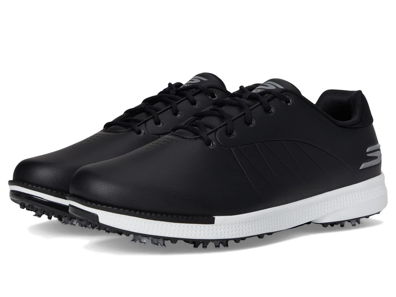 Skechers Men's Tempo Waterproof Lightweight Golf Shoe Sneaker, Black/White Spiked, 11 UK Wide