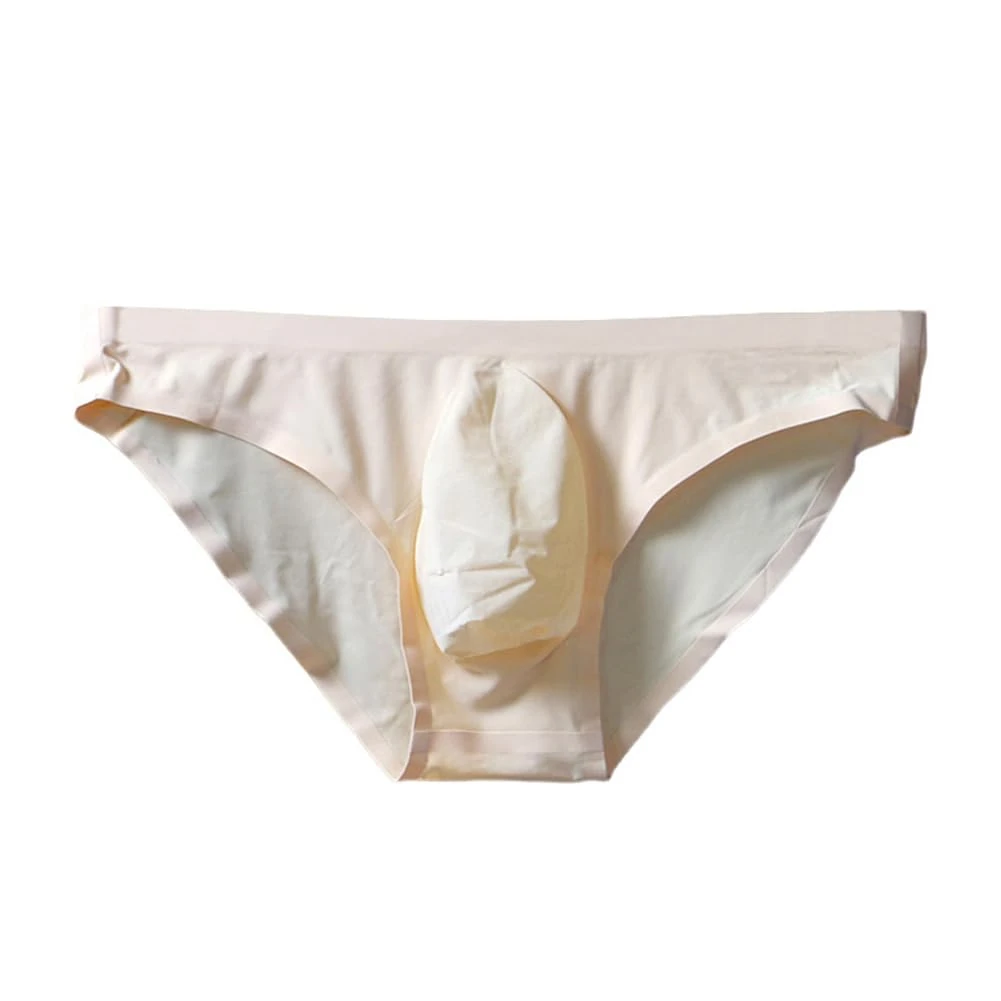 Drelaar Men's Sexy See Through Pouch Silky Stretch Underwear Briefs Panties Small Nude