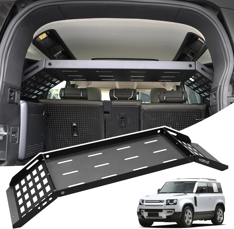 Trunk Shelf Cargo Storage Organizer Compatible with 2020-2025 Land Rover Defender 110 Luggage Carrier Basket Rack Aluminum Alloy Interior Accessories - Image 1