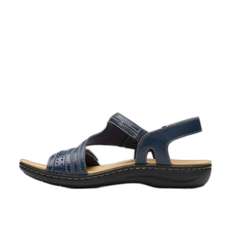 Clarks Women's Casual Sandal, Navy Leather, 5.5 UK