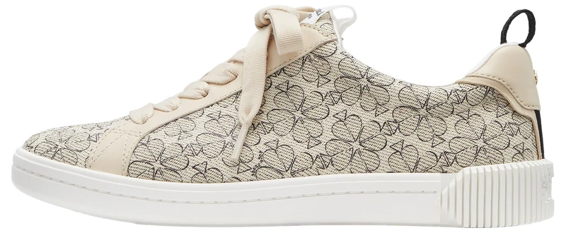 Kate Spade New York Women's Spade Flower Lace Up Sneaker, Neutral Multi, 6.5 US