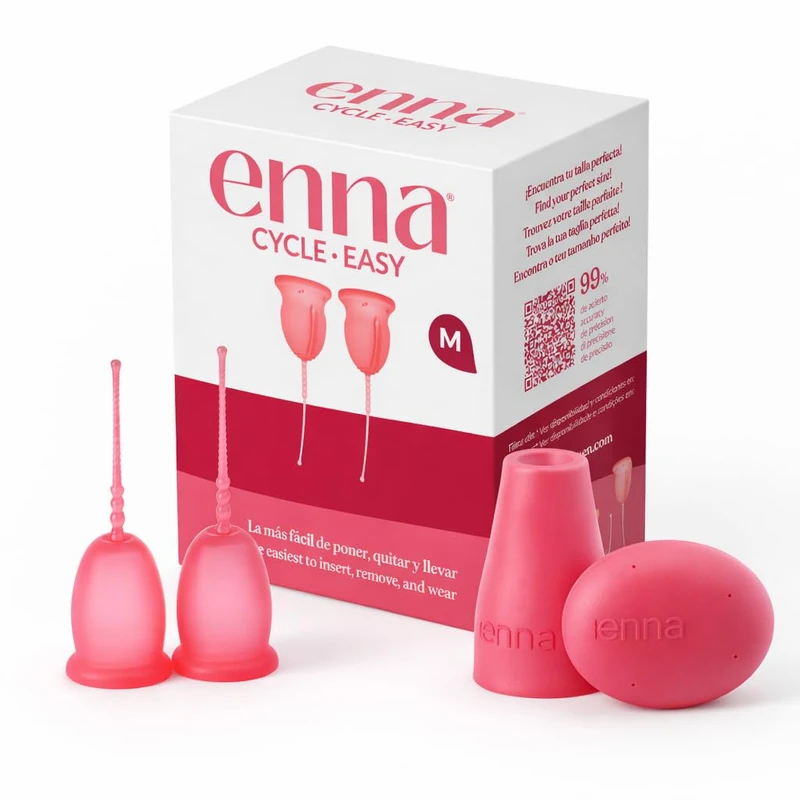 enna Cycle Easy – 2 Menstrual Cups and Sterilizer Box, Size M