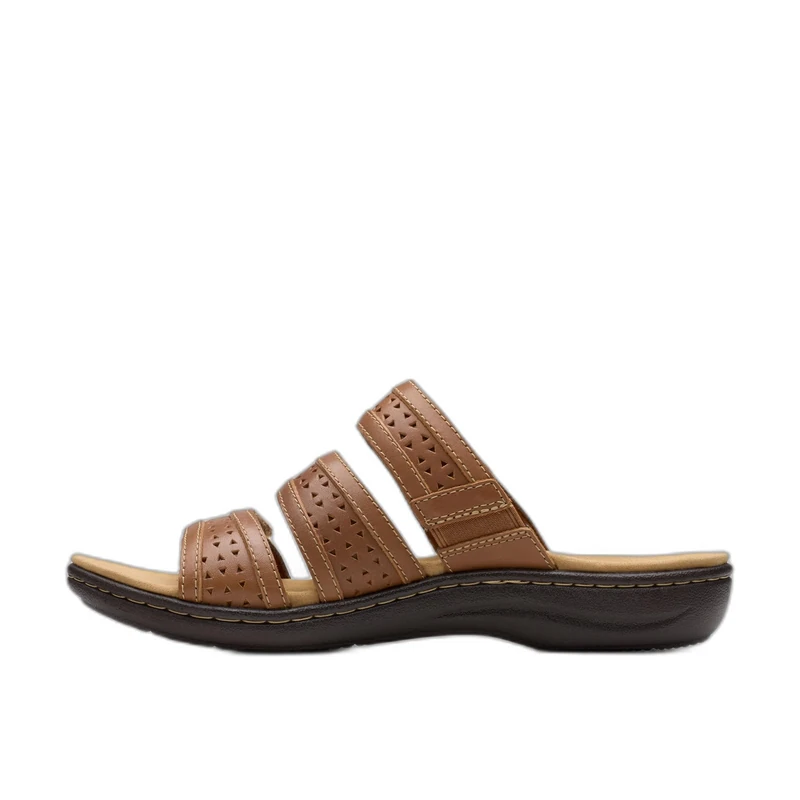 Clarks Women's Casual Sandal, Tan Leather, 7.5 Narrow