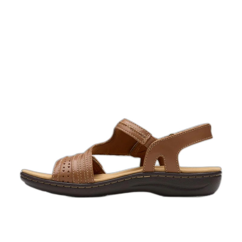 Clarks Women's Casual Sandal, Tan Leather, 5 UK
