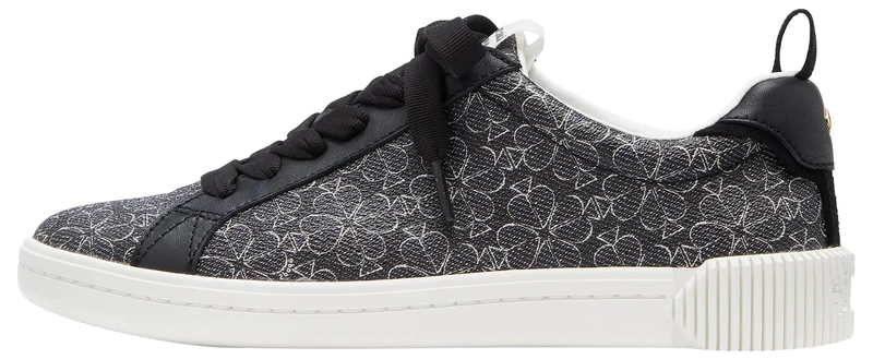 Kate Spade New York Women's Spade Flower Lace Up Sneaker, Black Multi, 7.5 US