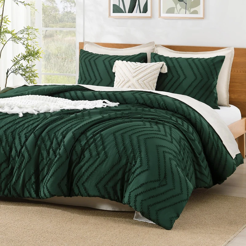 Litanika Super King Plus Comforter Set, 3 Pcs Boho Tufted Bedding Set