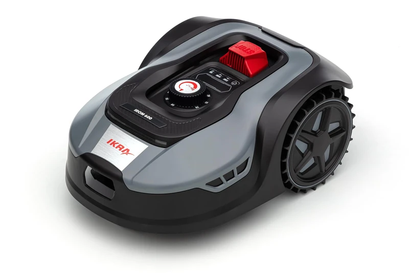 IKRA iROM 600 Robotic Lawnmower for Lawns up to 600 m², Wifi or Bluetooth, App Control, Multi-Zone, Including Charging Station & Rain Sensor, 6 Replacement Blades