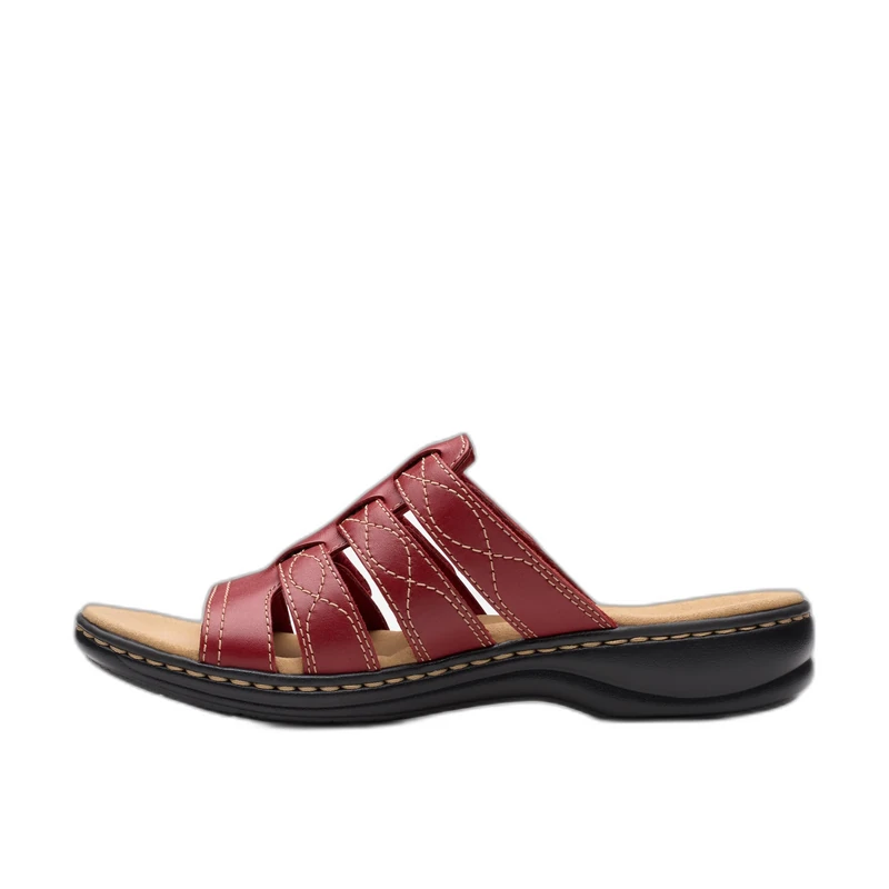 Clarks Women's Leisa Amanda Sandal, Red Leather, 10 UK