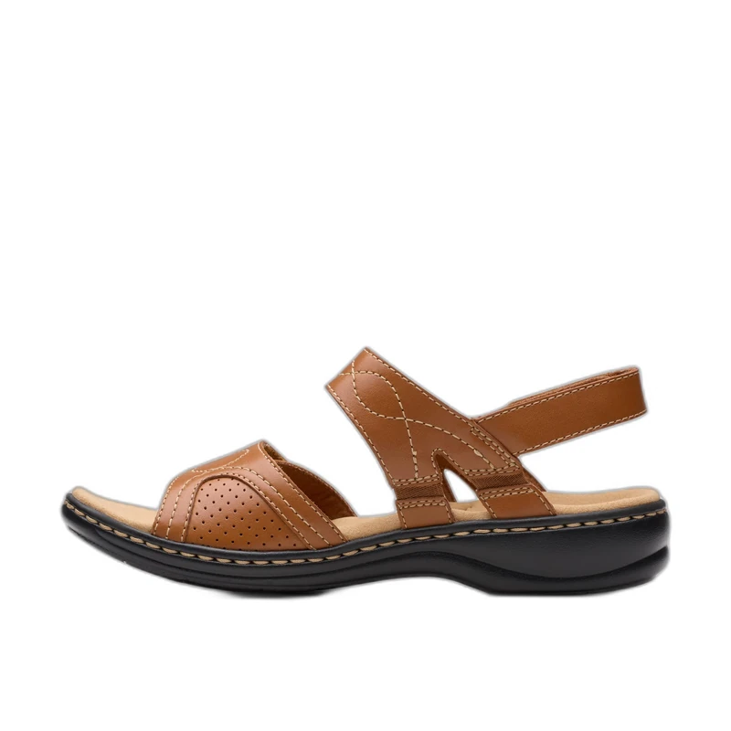 Clarks Women's Casual Sandal, Tan Leather, 7.5 UK